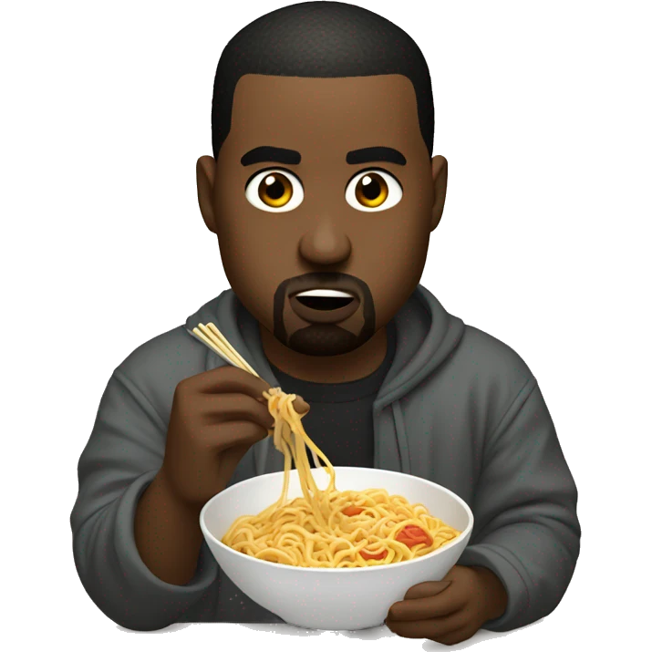 Kanye west eating noodles emoji