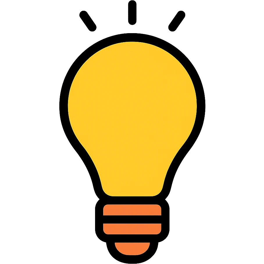 bulb, flat design, easy to recognize color icon emoji
