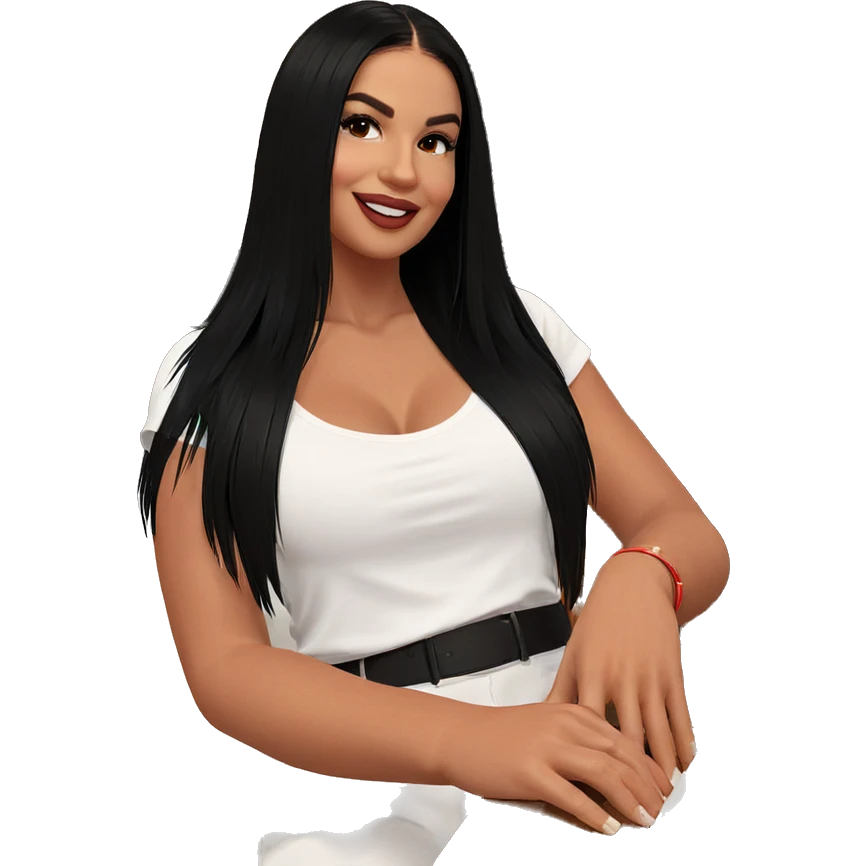 smiling girl in white shirt emoji