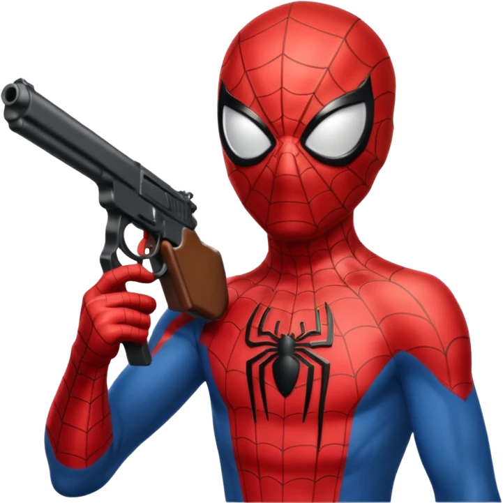 Spiderman with gun emoji