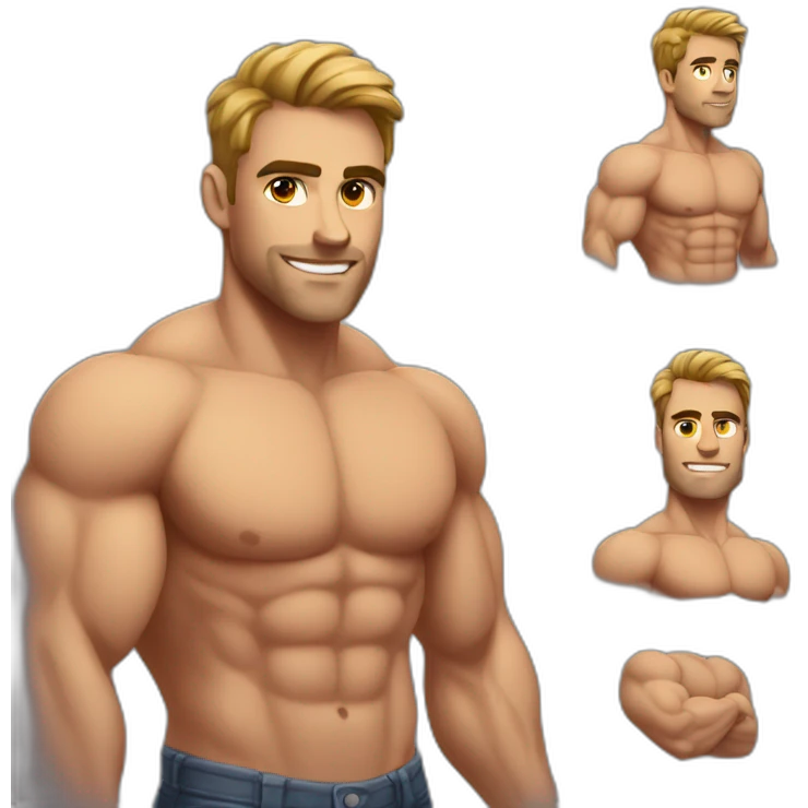 super buff muscular handsome man emoji