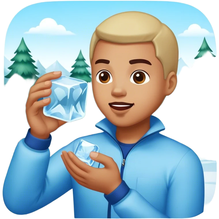 playful moments in the park with a big ice cube emoji