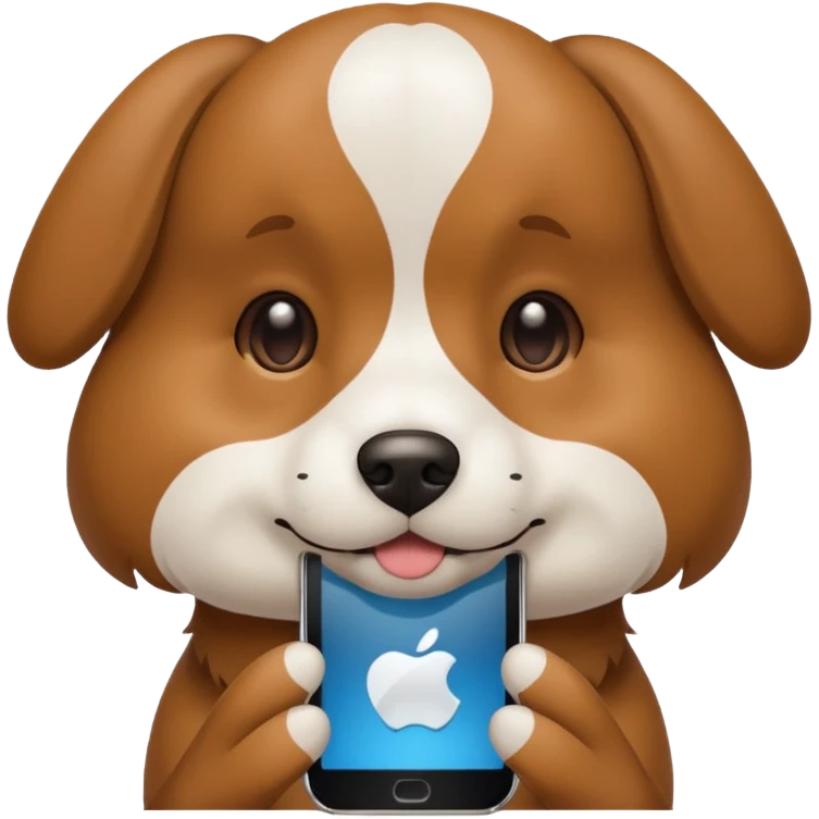 Dog on iphone emoji