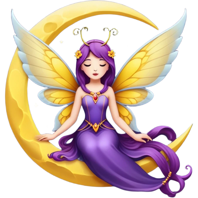 Una mariposa con una daga y encima una luna  emoji