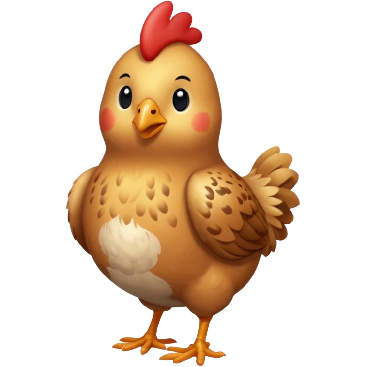 small light brown chicken full body no comb emoji