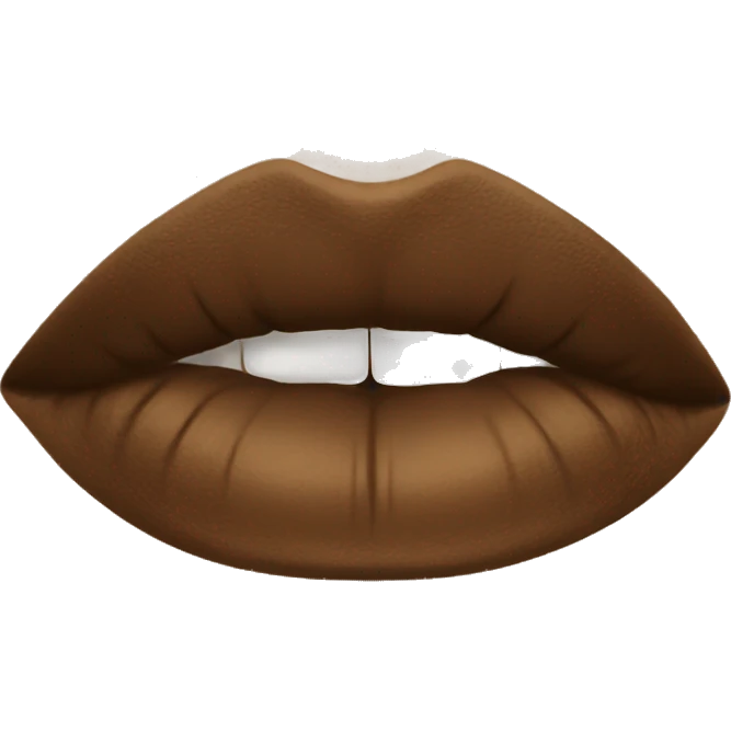 Brown lipstick with gold emoji