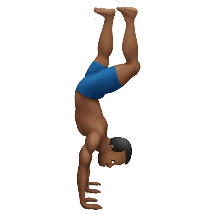 muscular athlete doing handstand emoji