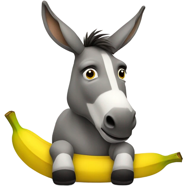 Donkey riding banana emoji
