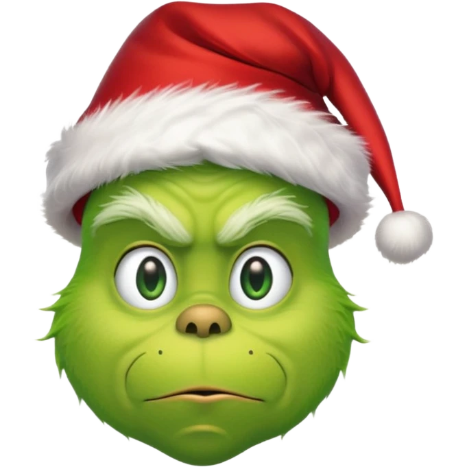 The Grinch with a Santa hat emoji no gray emoji
