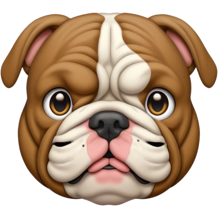 bulldog ingles oscuro con blanco  emoji