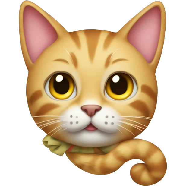 Cat with a bow around his tail emoji