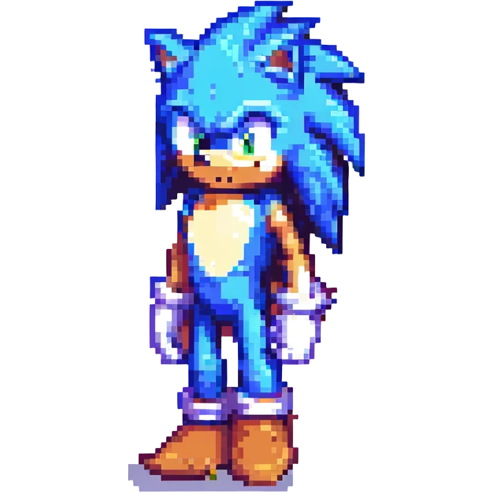Sonic the Hedgehog pixel art style emoji