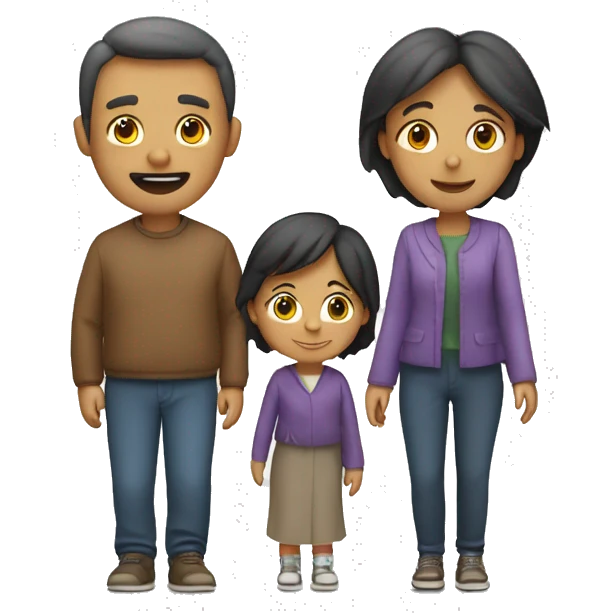 family, white father mother and two little child  emoji