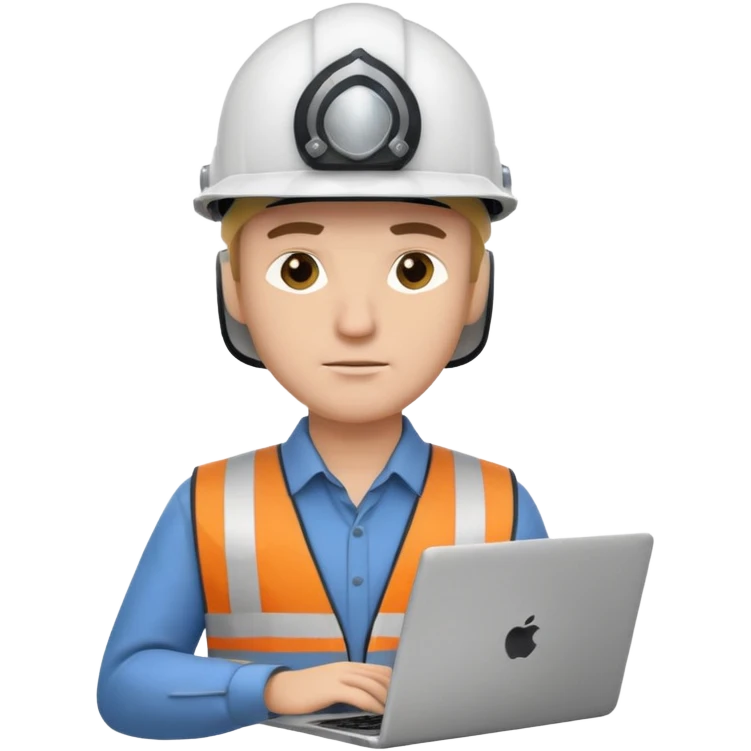 Engineer with laptop, helmet on
 emoji