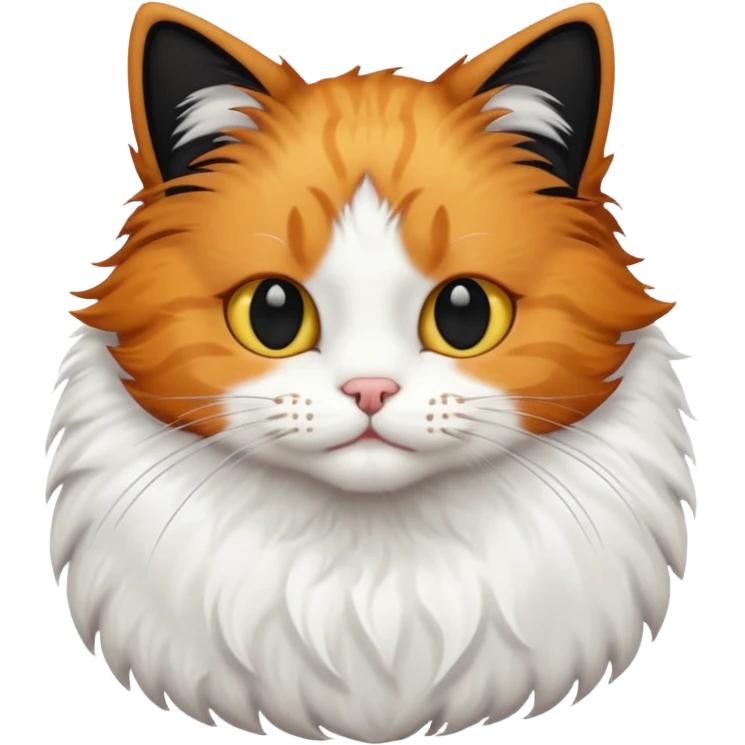 A cat with half its face ginger and the other half black emoji