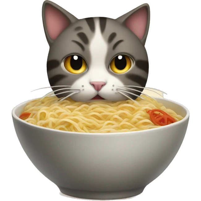 cat eaing ramen emoji
