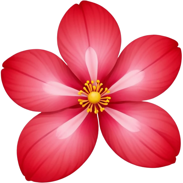 Red 5 heart-shape petal sakura emoji