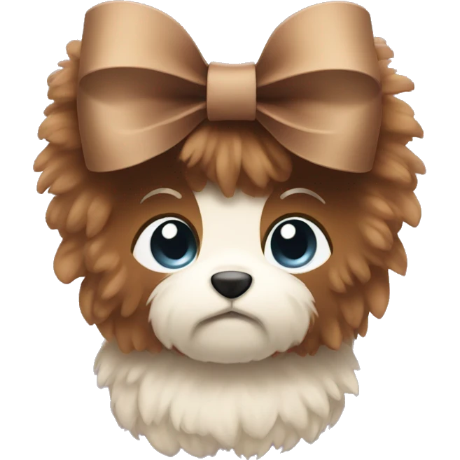 Brown fluffy bow emoji