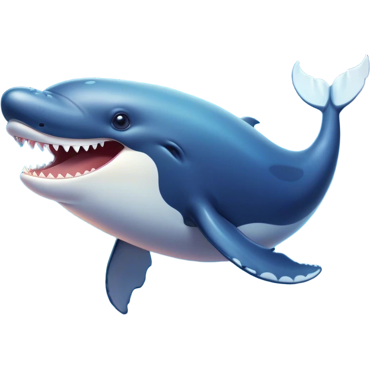 Cinematic Comical Humpback Whale Portrait Emoji, Head tilted dramatically with an exaggeratedly shocked expression, featuring a massive yet graceful body with wide, comically expressive eyes full of playful disbelief and animated pectoral fins, Simplified yet hilariously expressive features, highly detailed, glowing with a slightly sassy oceanic glow, high shine, dramatic yet playful, stylized with an air of cheeky marine mischief, soft glowing outline, capturing the essence of a meme-worthy humpback whale that looks ready to make waves with its hilariously dramatic antics! emoji