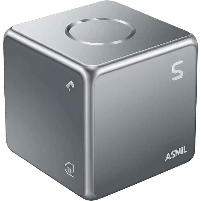 ASML semiconductor equipment，Silver gray, simple style，cube-shaped design emoji