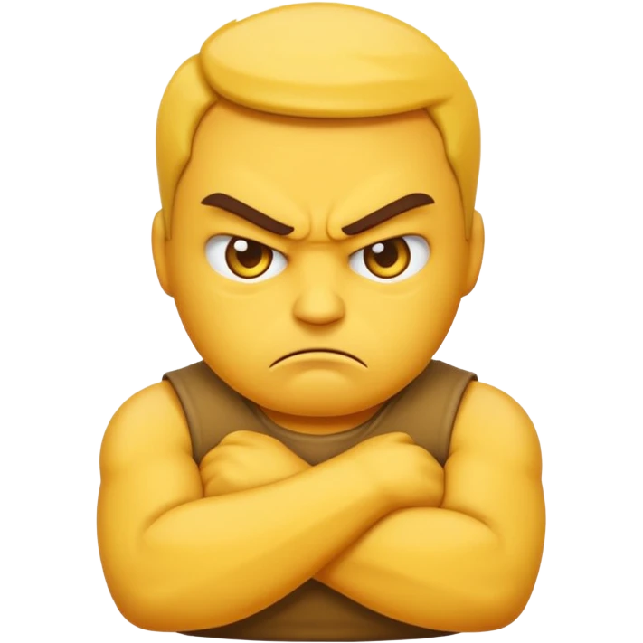 Angry emoji with crossed arms emoji