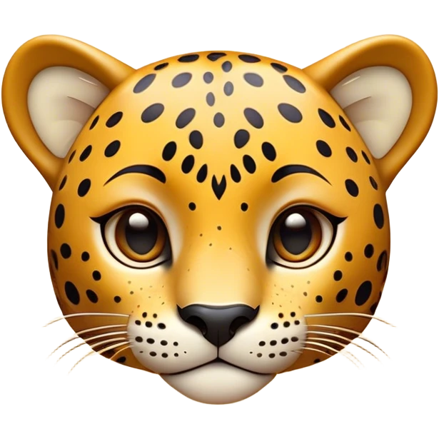 Cinematic Cute Jaguar Portrait Emoji, Head tilted playfully and inquisitively, with a smooth, agile form accented by delicate spotted patterns and round, sparkling eyes full of charm, Simplified yet irresistibly adorable features, highly detailed, glowing with a warm, inviting wild glow, high shine, affectionate and lively, stylized with a touch of whimsical feline grace, soft glowing outline, capturing the essence of a mischievous yet loving jaguar that feels like it could pounce out of the screen into your arms! emoji