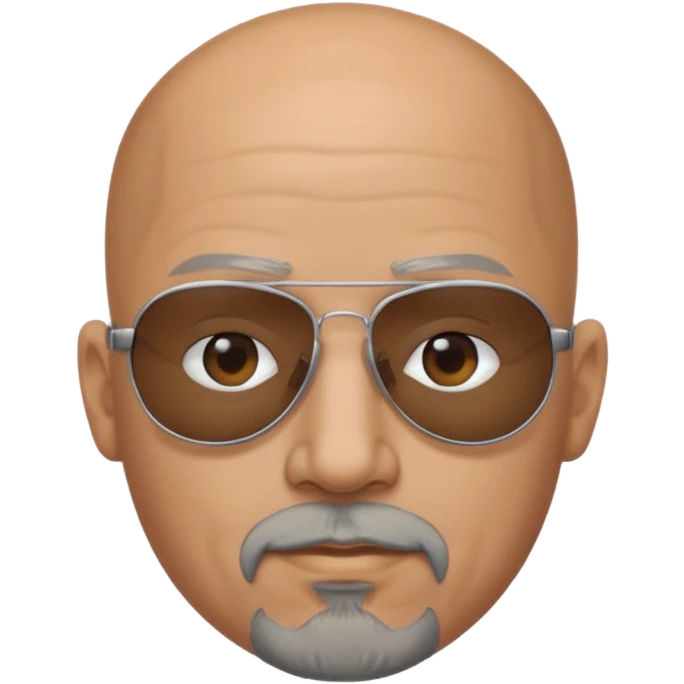 Bald man, wearing sunglasses, gray goatee emoji