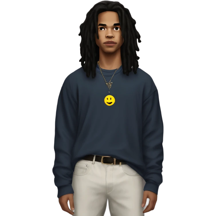 luka sabbat husband long hair, nice outfit standing  emoji