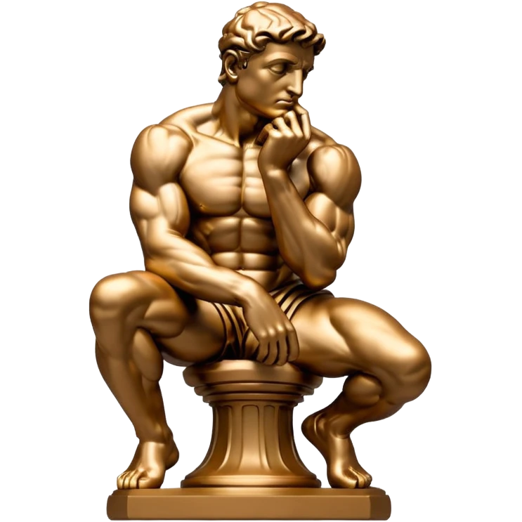 the thinker statue by michael angelo emoji