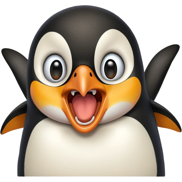 a screaming penguin lol emoji emoji