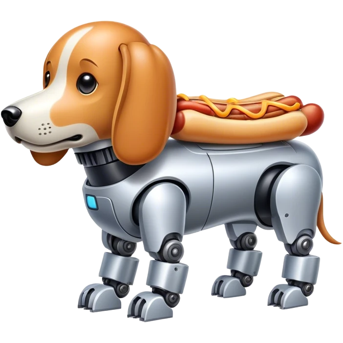 Icon for Botdog: a mix of a robotic dog and a hotdog emoji