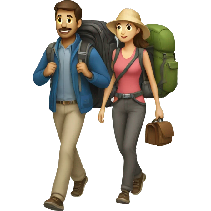 2 travelers walking emoji
