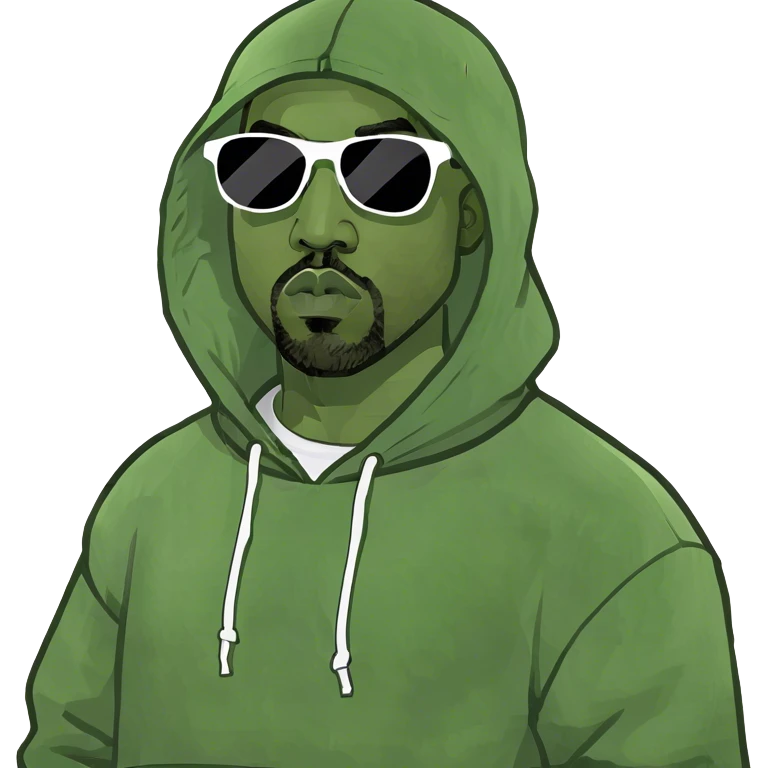 Kanye west in a hoodie emoji