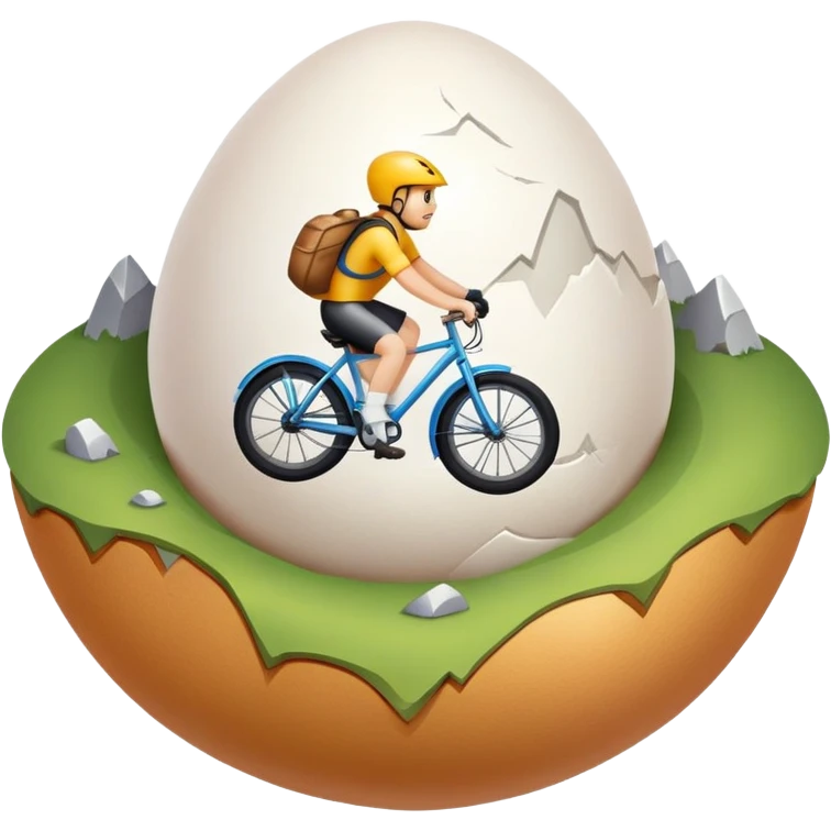 Riding an egg mountain on a bike  emoji