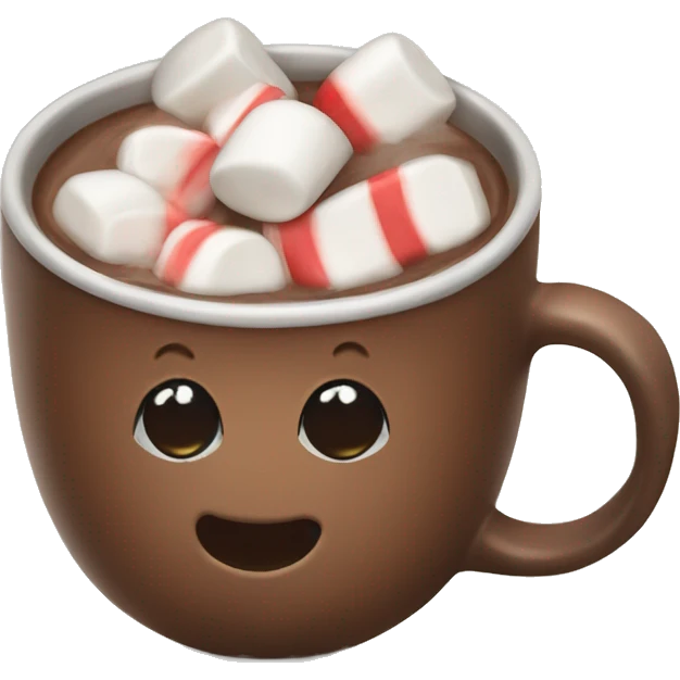 Christmas hot chocolate mug with marshmallows  emoji