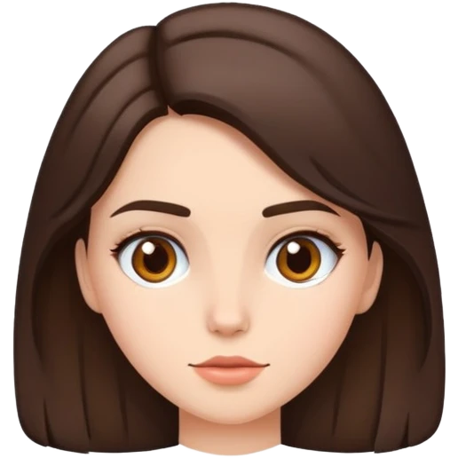 brunette girl with hair in a side part emoji