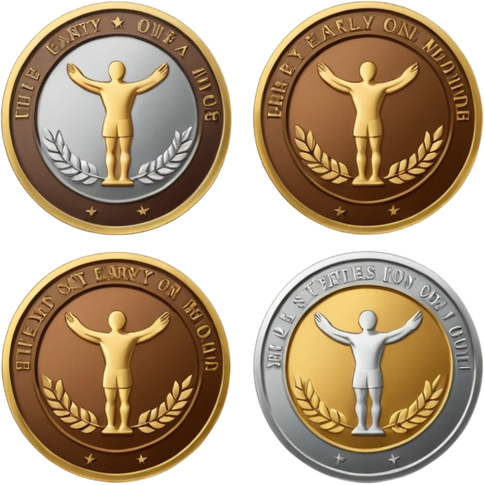 You have to make 3 emblems:

1) Bronze Early Supporter
2) Silver Early Supporter
3) Gold Early Supporter

Make sure the text is clearly engraved into a medal made of each corresponding emblem emoji