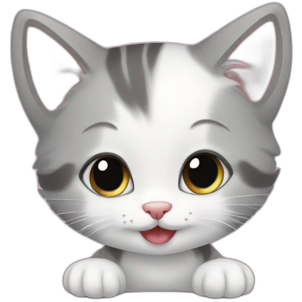 Cute kitten loves to play emoji