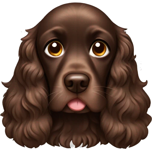 Chocolate brown cocker spaniel crying emoji