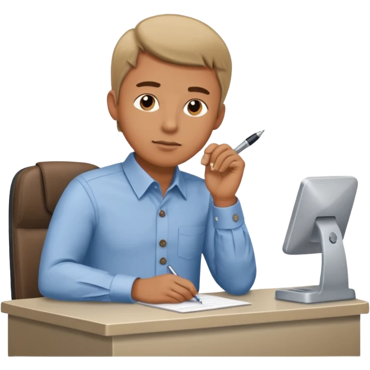 man thinking in receptionist form emoji