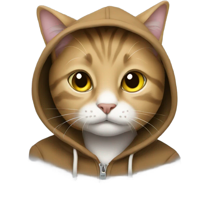 A cat with a hoodie on emoji