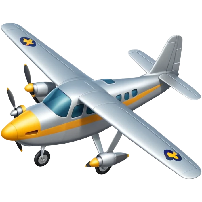 A small propeller plane with a bright painted nose and sturdy landing gear flying low and fast.
 emoji