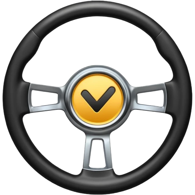 steering wheel with a check mark emoji