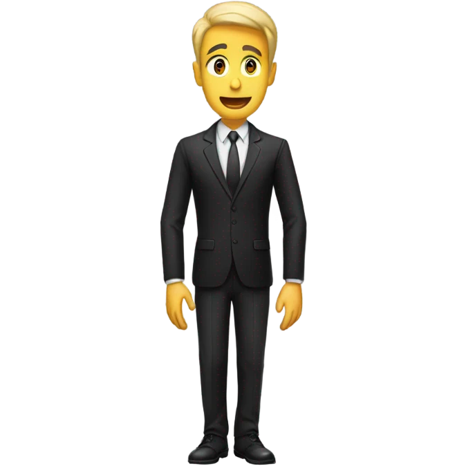 Guy in a black suit on knees begging  emoji