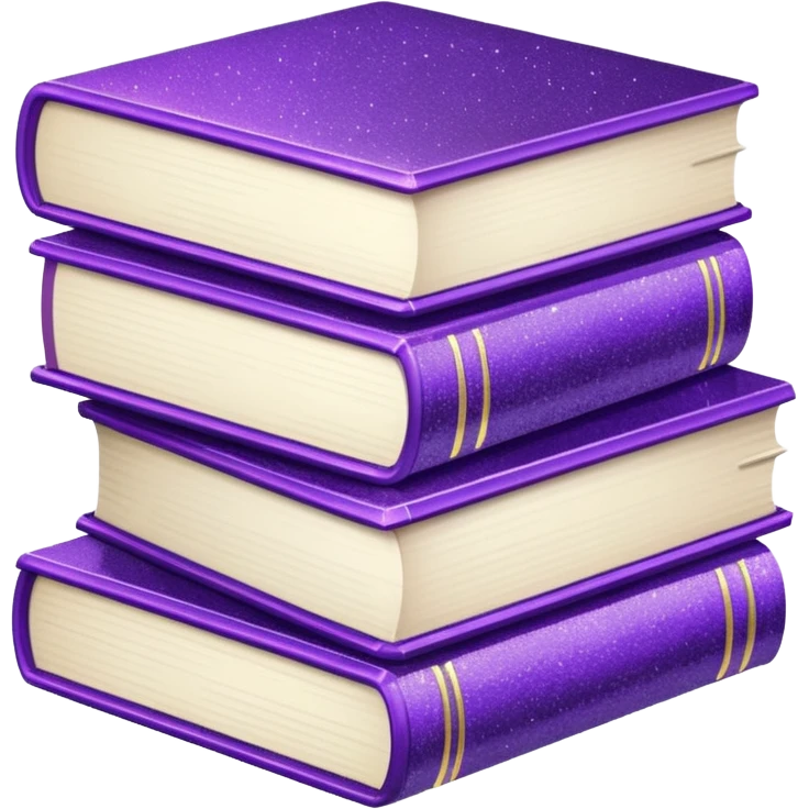 glitter purple books emoji