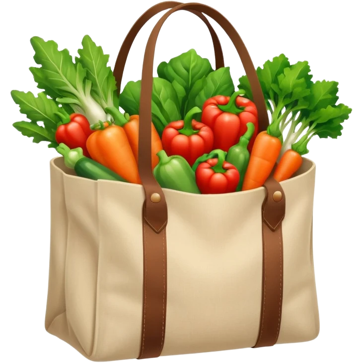 cartoon market bag. top view emoji