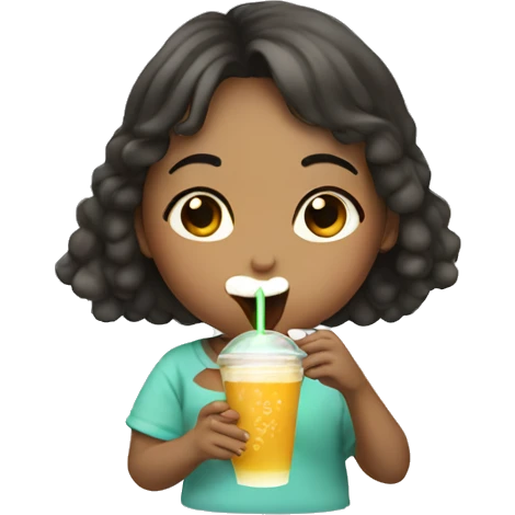 girl drinking boba emoji