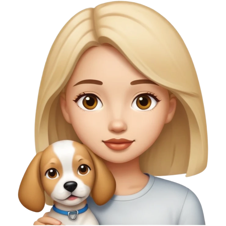 Girl with dog emoji