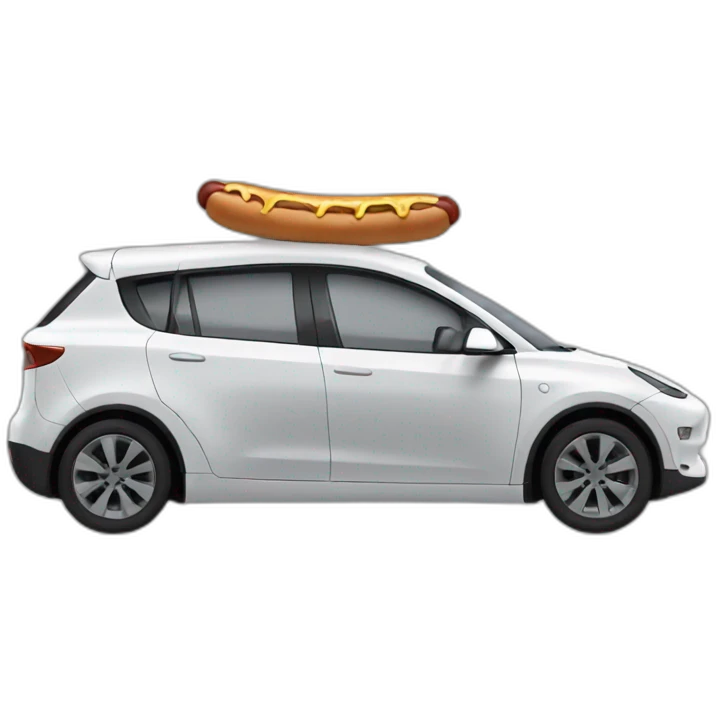 elon musk driving sausage on wheels emoji