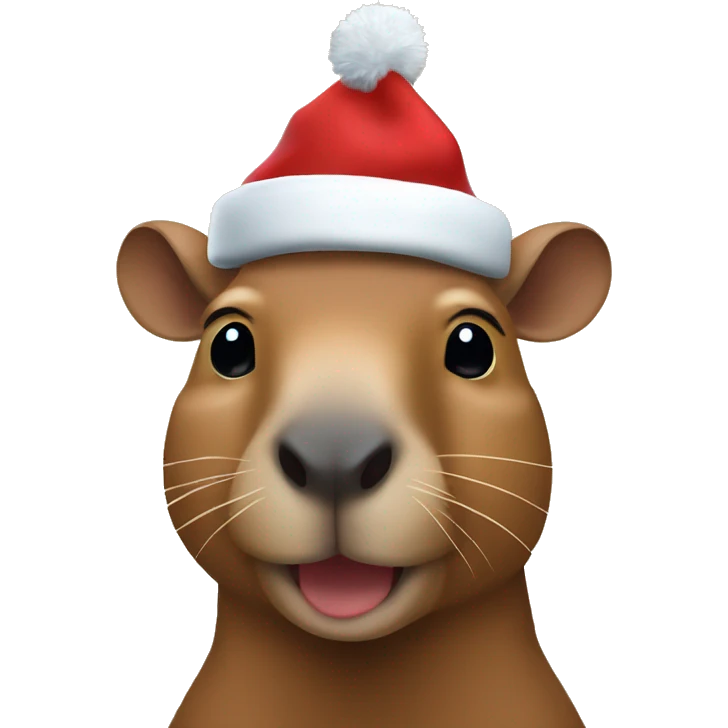 Capibara con gorro de navidad  emoji